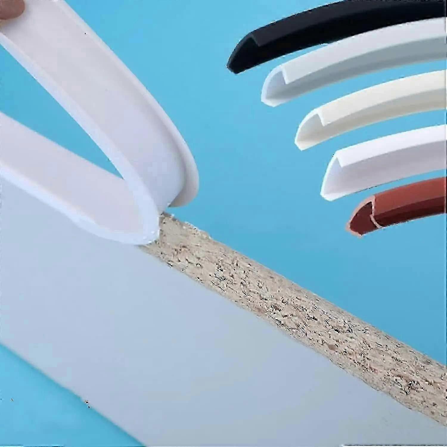Bande de protection de bord auto-adhésive flexible en PE, 16 mm x 3 m, blanche, pour la réparation de meubles