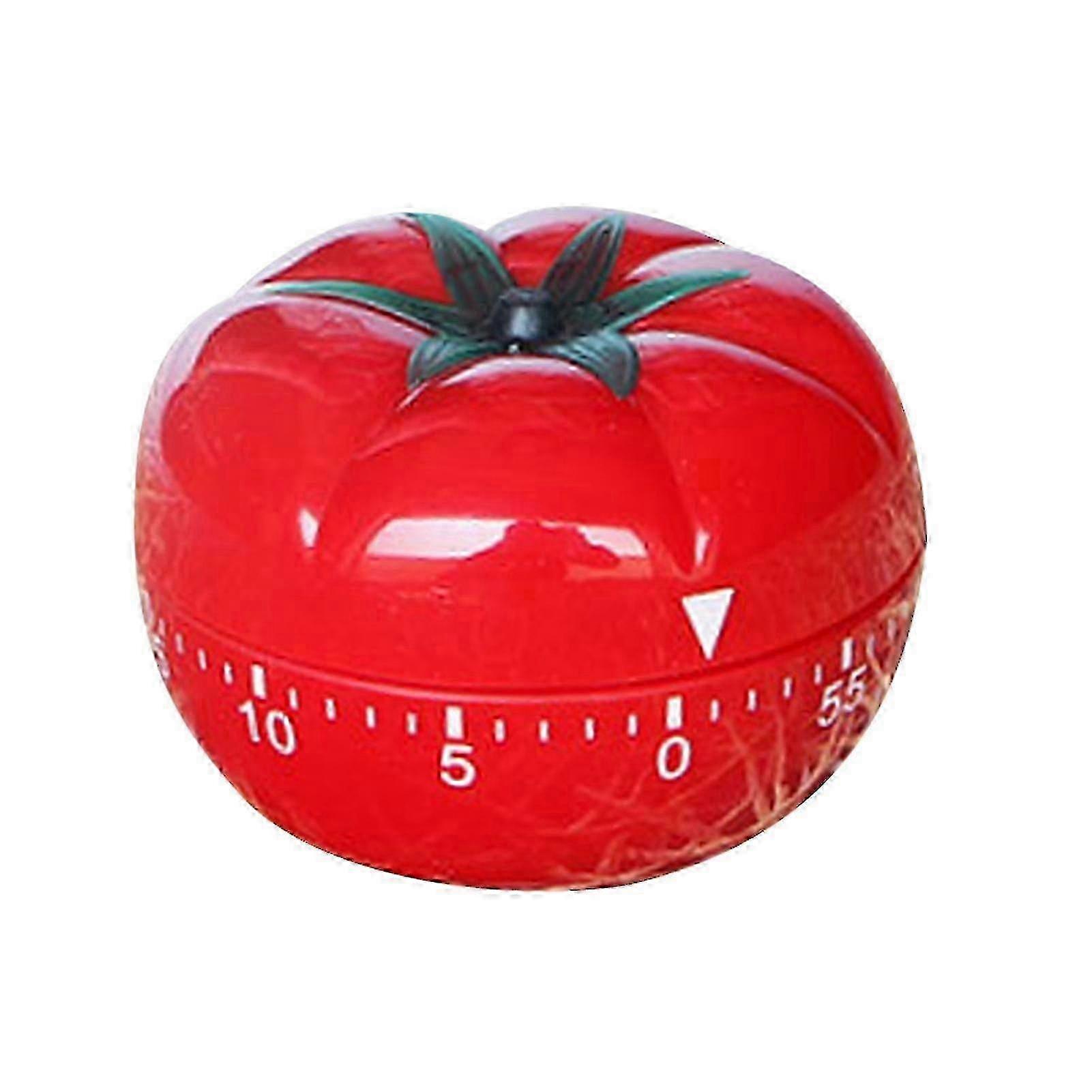 Tomato-Shaped Mechanical Kitchen Timer, 60-Minute Countdown with Alarm