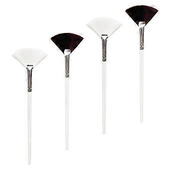 Sector Mask Brush Face Mask Applicator for Home 4Pcs Wooden Handle Facial Beauty Tool