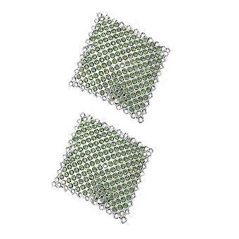 Rhinestones Pasties Sticky Bra Nipple Covers Reusable Pasty Breast Covers Adhesive Nipples Stickers for Women Girls Green