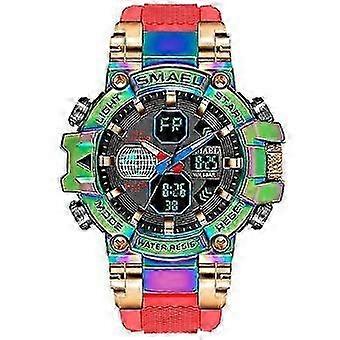 Merk heren sportmode fitnesshorloge met dubbele display, analoog en digitaal, waterdicht, kleurrijk, militair horloge 26s