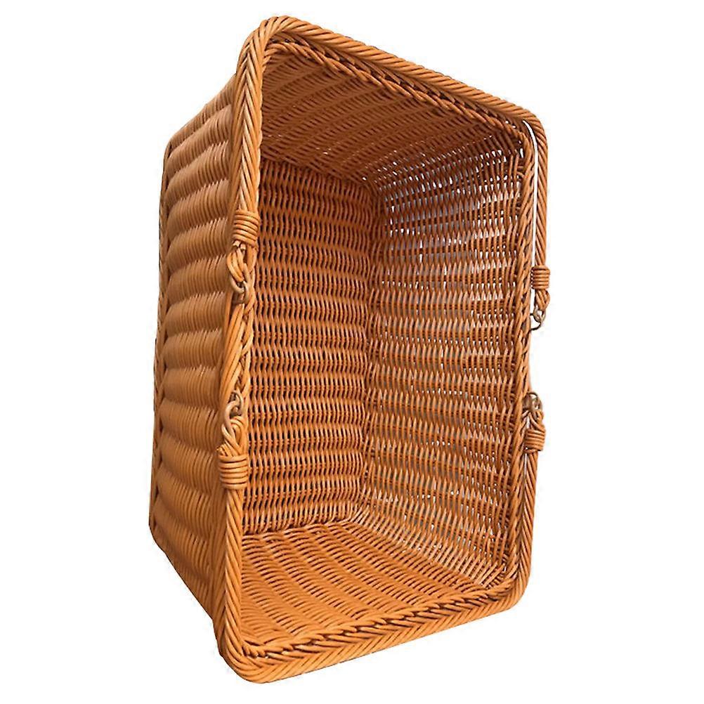 Handheld Woven Basket Multi-Function Fruit Picking Basket Brown PP