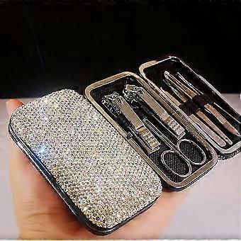 Kit de manucure en acier inoxydable orné de strass