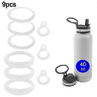 9pcs Double Wall Water Bottle Cap Gasket Replacements compatible with 40oz Insulated Water Bottle Safety Seal Food Grade Silicone