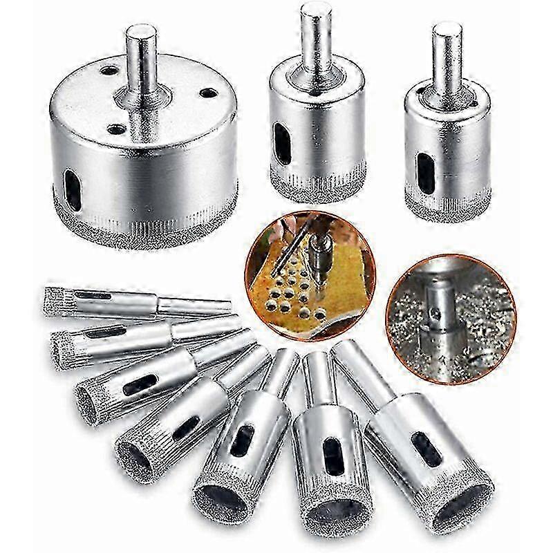 10pc Diamond Tile Glass Drill Set