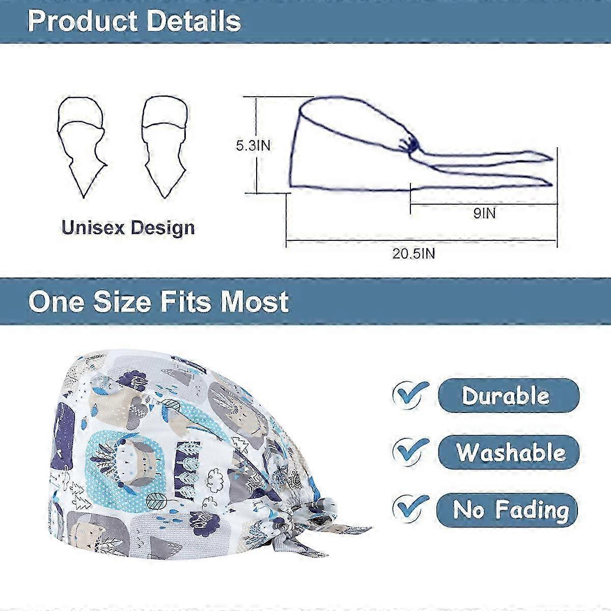 Soft Cotton Unisex Scrub Cap