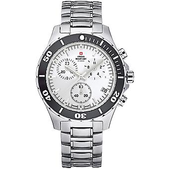 Swiss Military Swiss Quartz Analog Man Watch avec SM34036.02 Bracelet en acier inoxydable