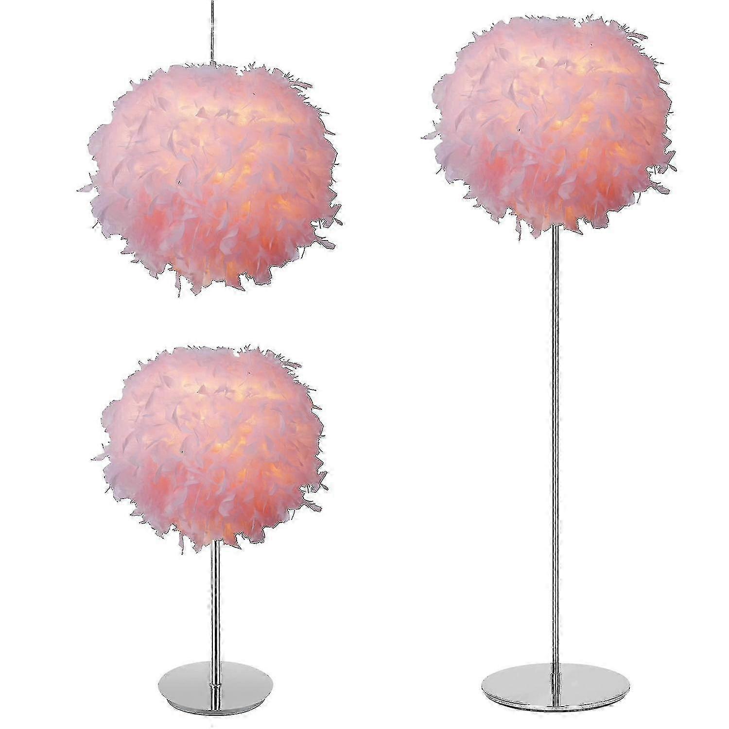 Fluffy Feather Shade compatible with Pendant Ceiling Light Table Floor Lamp Cover