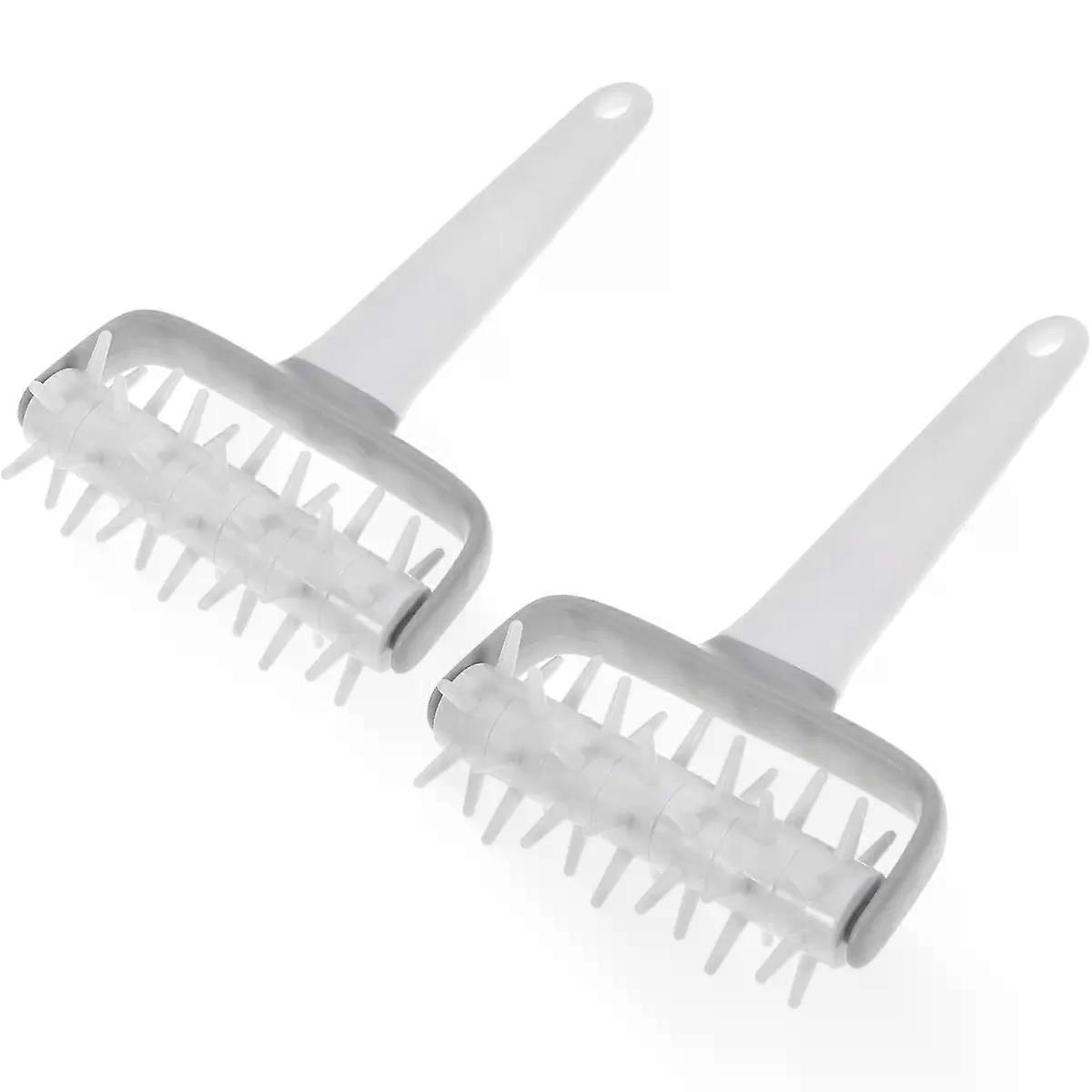 2pcs PP Pizza Dough Roller with Needle Design for Dough Prep