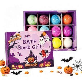 Halloween Kids Bath Bombs 12 Pack with Surprise Toy Inside Bubble Bath Gift Set