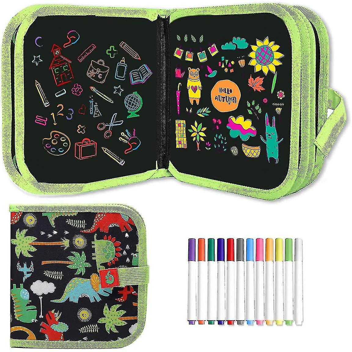 Kid Activity Toys Reusable Drawing Pads With 12 Watercolor Pens