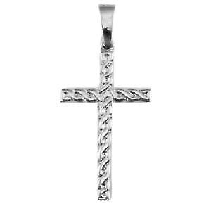 Silver 38x23mm knot embossed Celtic Cross with bail