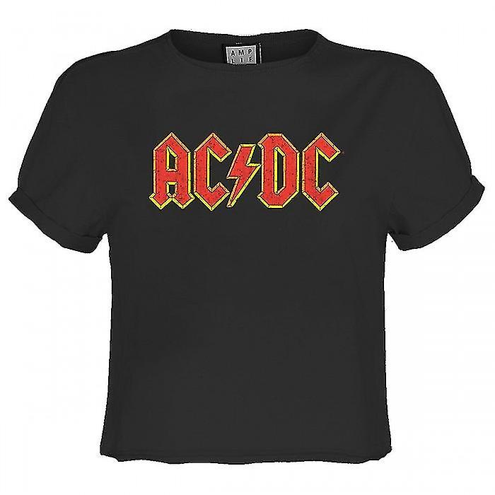 Amplified Womens/Ladies AC/DC Logo Crop Top