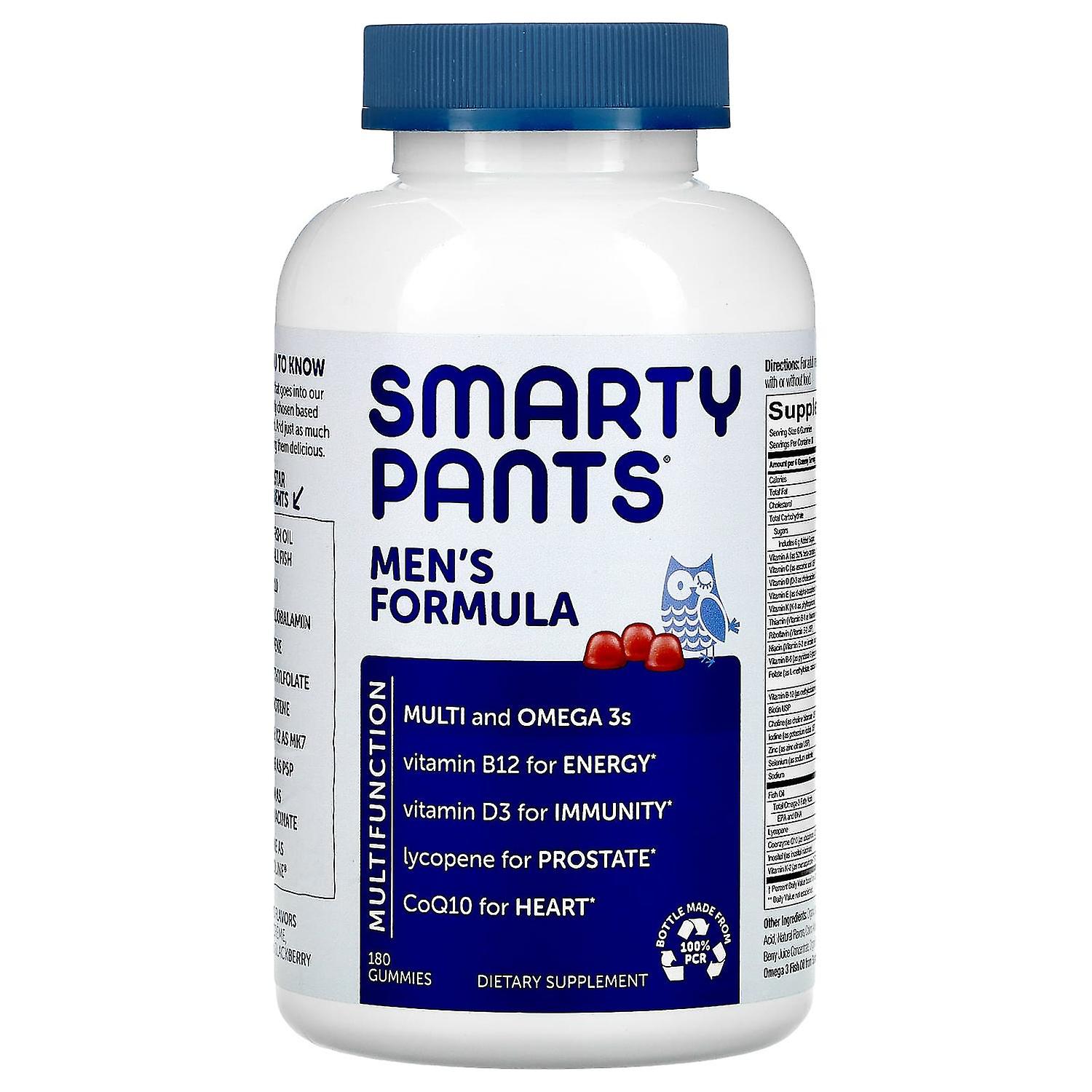 SmartyPants, تركيبة رجالية، كريم ليمون، توت، وتوت أسود، 180 علكة
