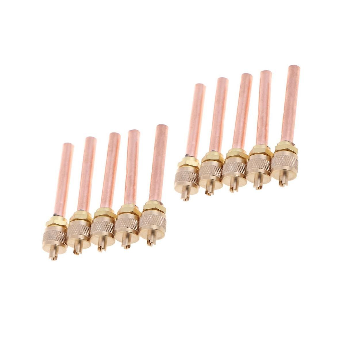10Pcs Access Valve 1/4 inch 1/4 inch OD 2.755 inch Strong Core AC Air Conditioner Refrigeration Acc