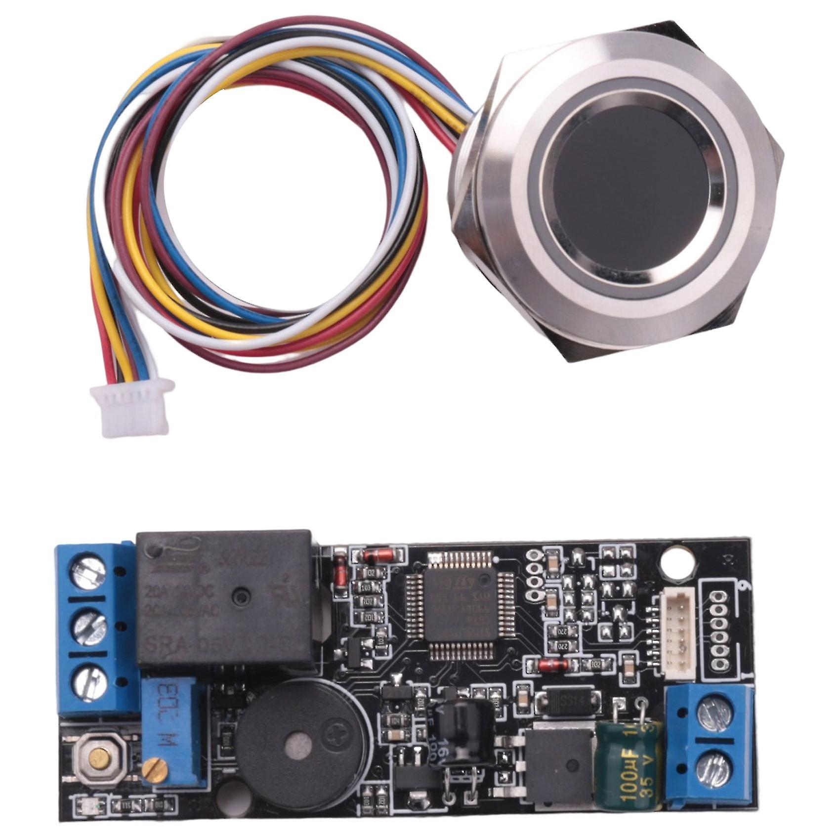 K202 Dc12v Low Power Fingerprint Control Board + R503 Fingerprint Module Round Fingerprint Recognit