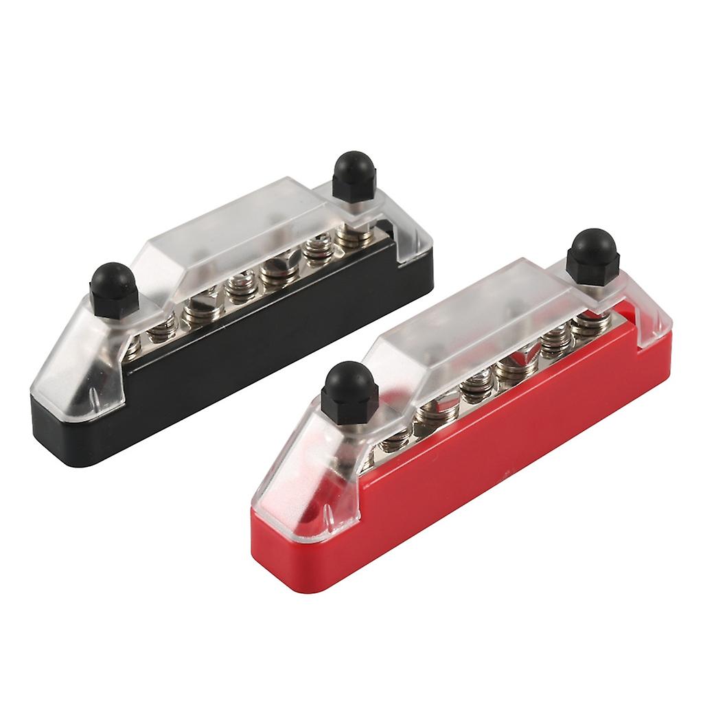 150A Positive Negative Bus Bar 48V Distribution Block 4X M6 Terminal Studs