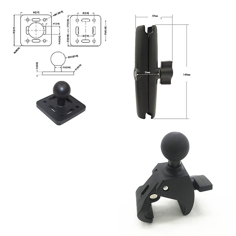 Tough-claw Mount With Double Socket Arm And Round Amps Base Adapter For Garmin