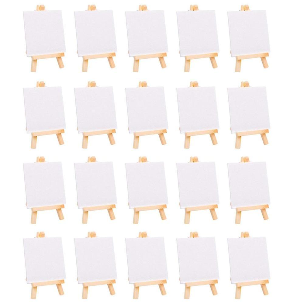 20pcs Mini Canvas Drawing Board With Easel, Painting Canvas Panel, Suitable For Art Painting Party