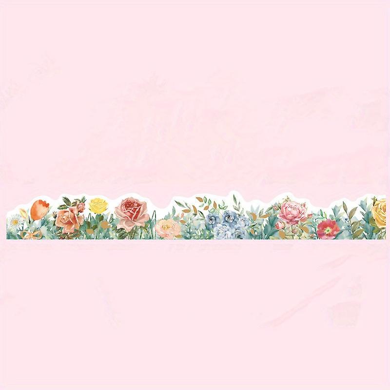 1pc/pack Fresh Plants Flowers Masking Washi Tape Vintage Rose Decorative Adhesive Tape Diy Scrapbooking Sticker Label Stationery 30mm*11811inch
