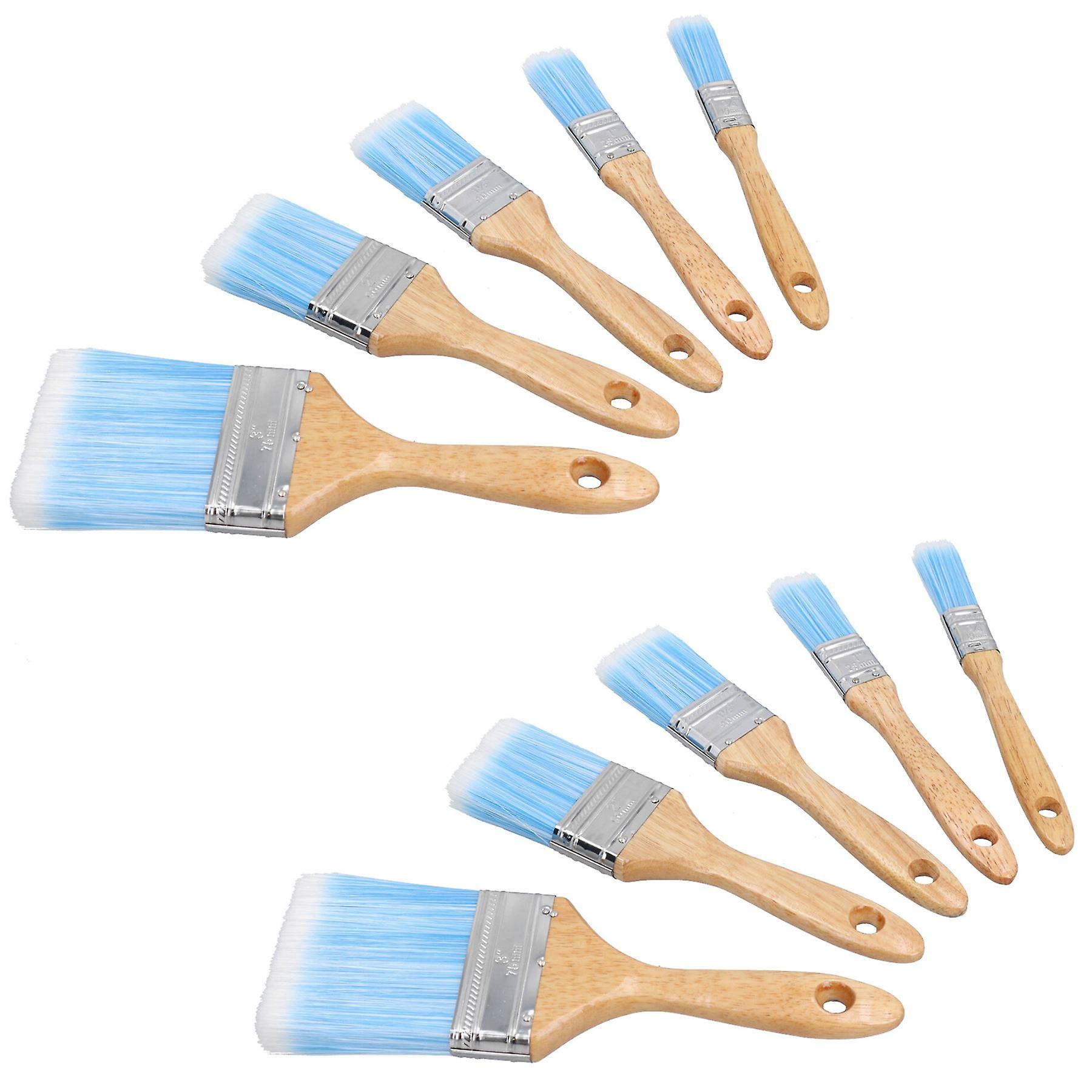 10pc Synthetic Paint Painting Brush Set Decorating 19mm – 75mm Width Brushes