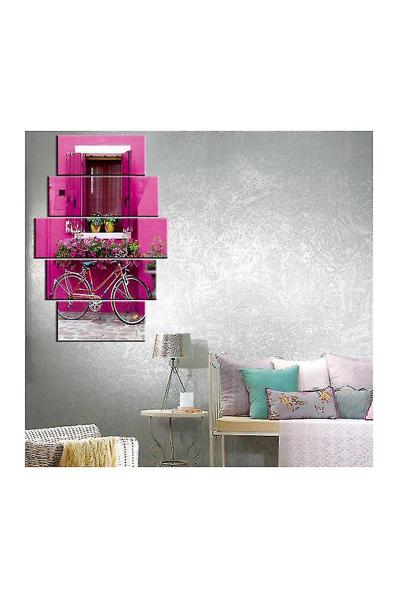 Mesa Mdf de 5 piezas con persianas rosas