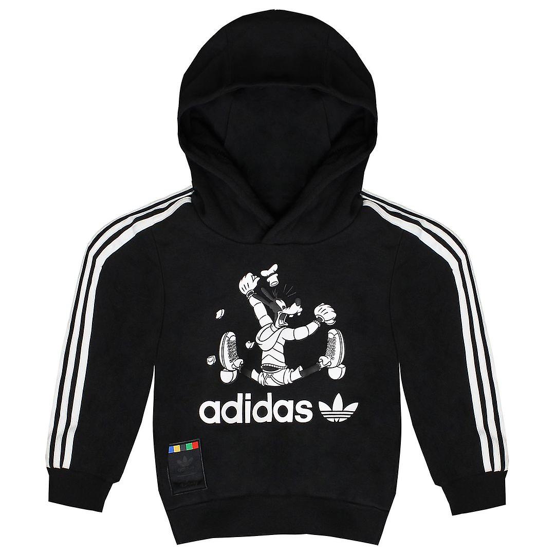 Adidas Disney Goofy Stretch Waist Long Sleeve Hooded Black Kids Tracksuit GD2791