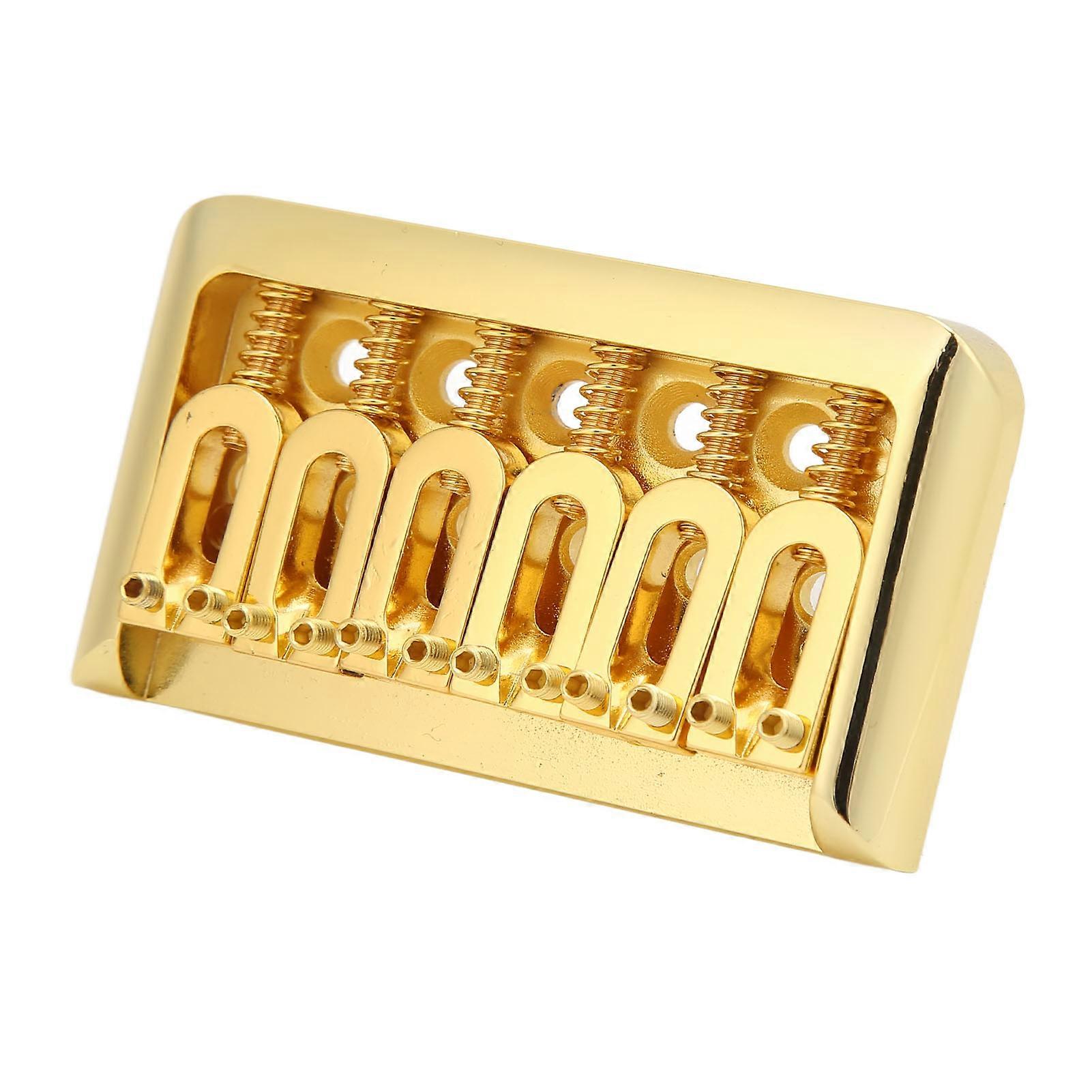 76mm Fixed Hardtail Guitar Bridge U Shaped String Spacing Roller Bridge Saddle for Electric GuitarGold 