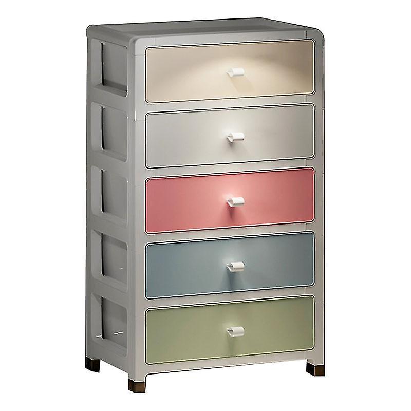 Home Storage Cabinet PP Macaron Color Large Capacity Multi Layer Drawer Storage Cabinet for Bedroom Office 5 Layer 