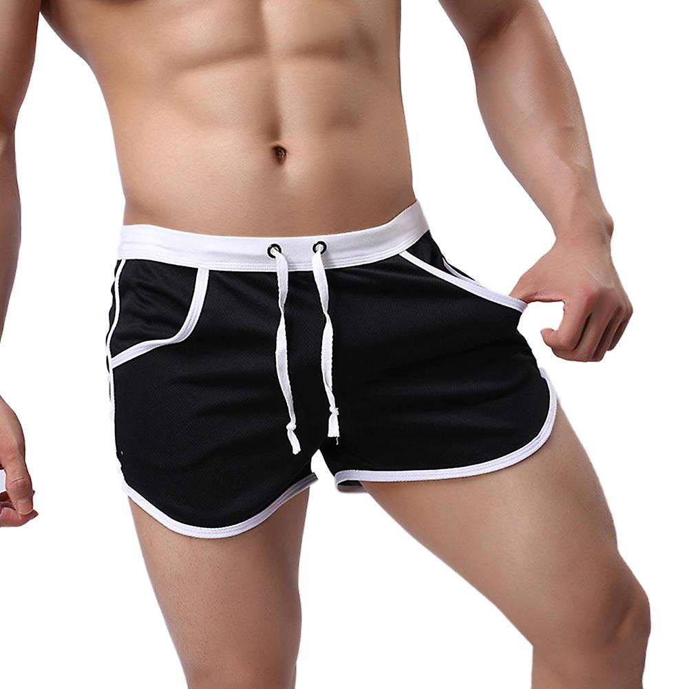 Fianao Men Color Block Summer Sports Gym Drawstring Shorts Beach Pants Swimming Trunks
