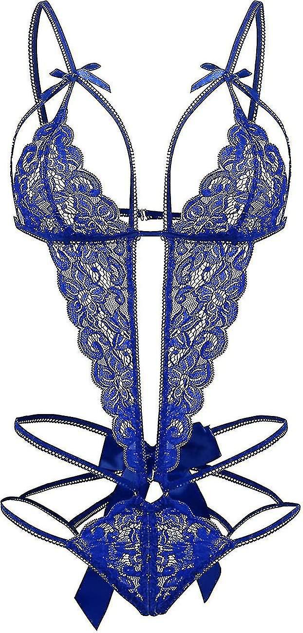 Biancheria intima siamesi Deep V Lace Teddy Hollow Lace-up Under Nc