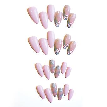 Floral Plant Pattern Fake Nails Safe Skin-friendly Female False Nails for Professionals