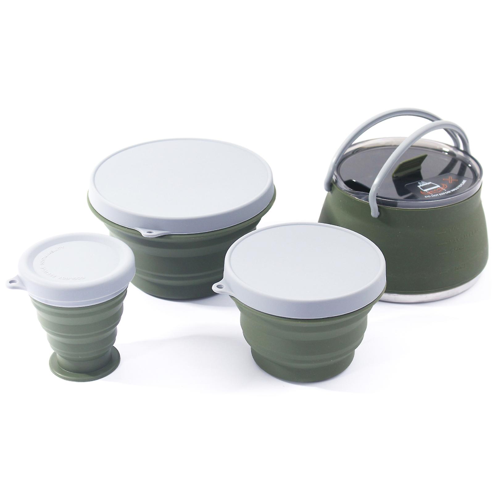 Folding Pot Set Portable Cooking Set Collapsible Cookware Set