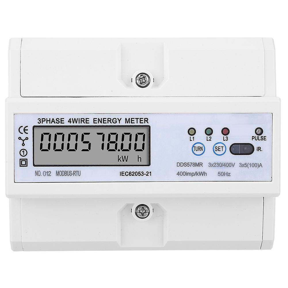 RS485 3 Phase 4 Wire LCD Energy Meter with Voltage Current Frequency Power Factor Display