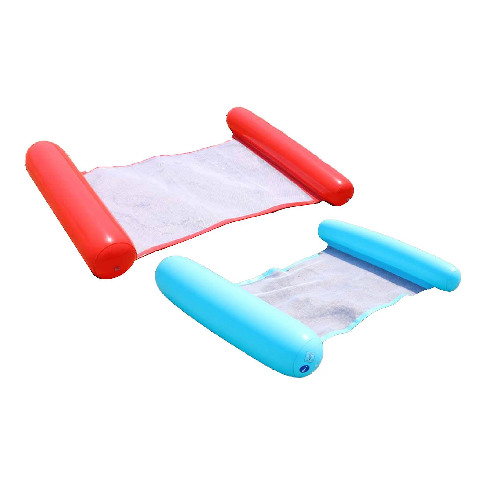 2pcs Inflatable Pool Float Hammock Foldable Pool Float Lounger Comfortable Swimming Floating Water Hammock Blue Red 