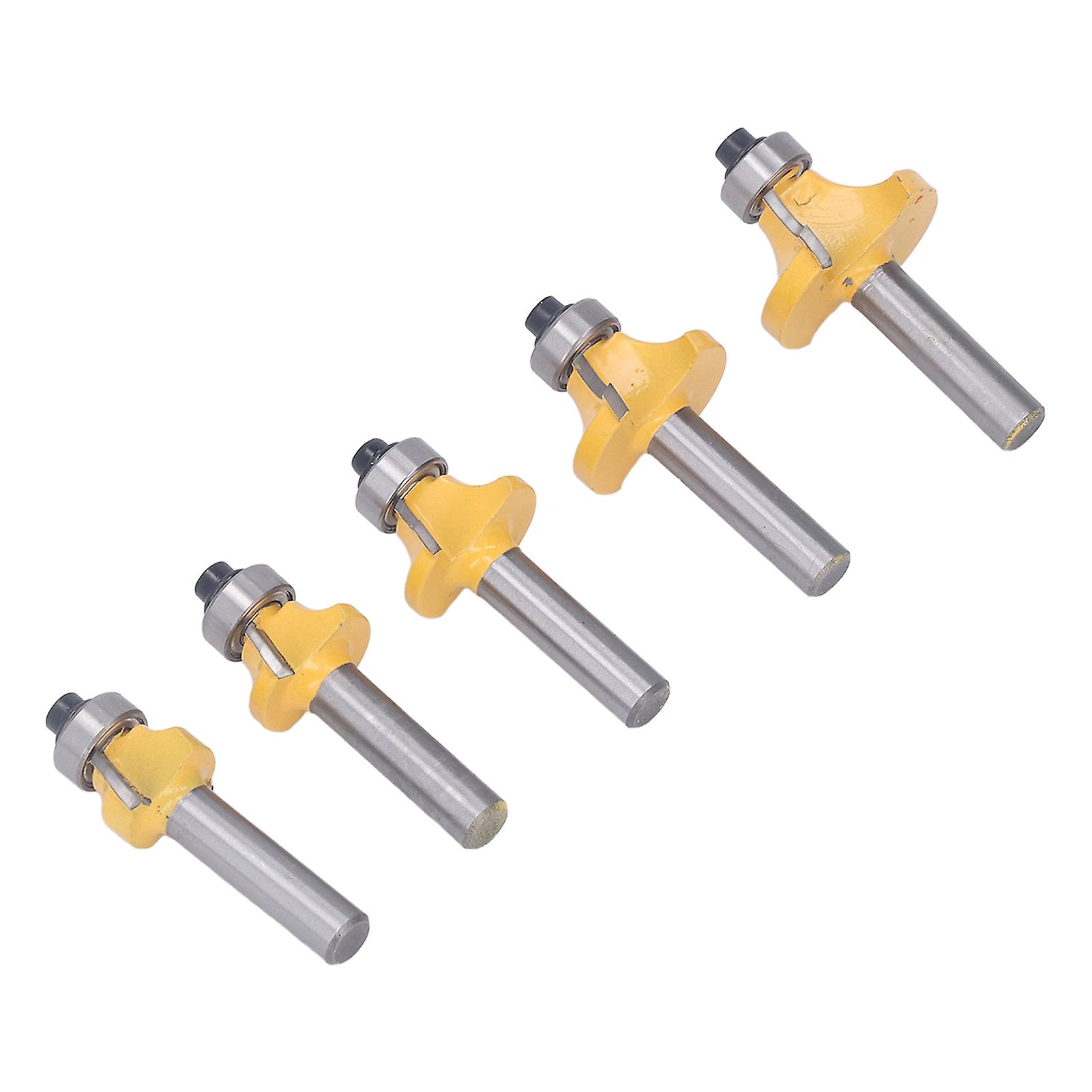 5 Pcs Round Over Router Bit 8mm Shank Carbide Corner Rounding Router Bit Woodworking Milling Cutter 