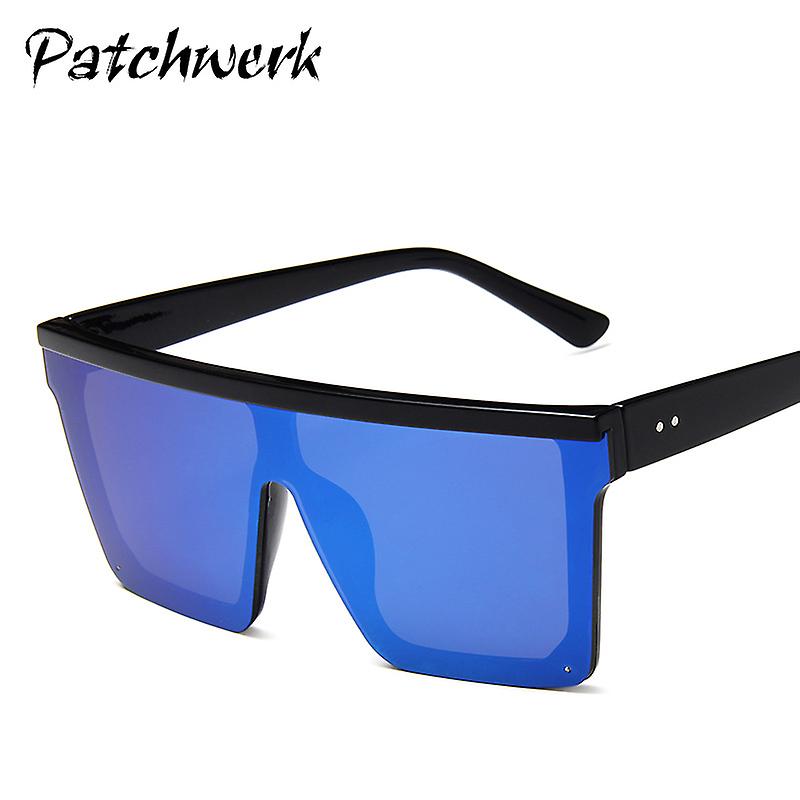 vierkante oversized zonnebril voor vrouwen mannen mode flat top grote zwarte frame tinten