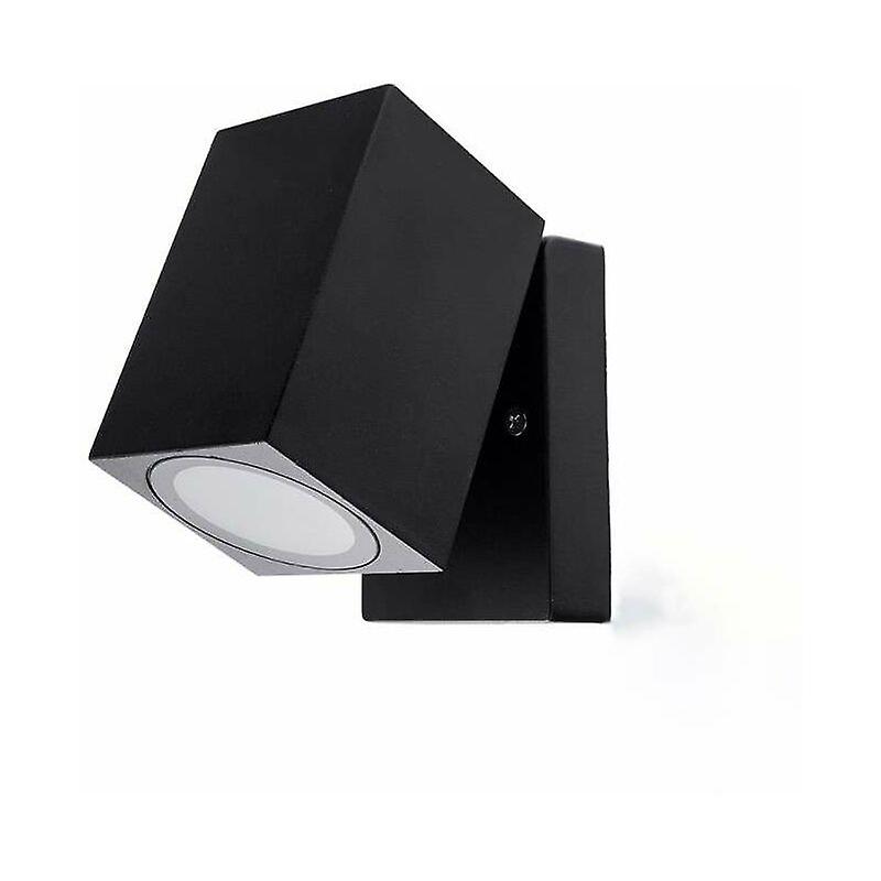 Squared Outdoor Wall Light, Adjustable Direction, Black, Waterproof IP44