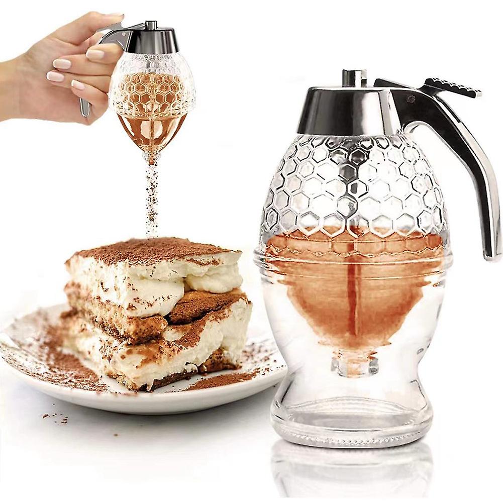 Honey Dispenser, Syrup Dispenser, Beautiful Honeycomb Honey Jar, Honey Jar With Stand