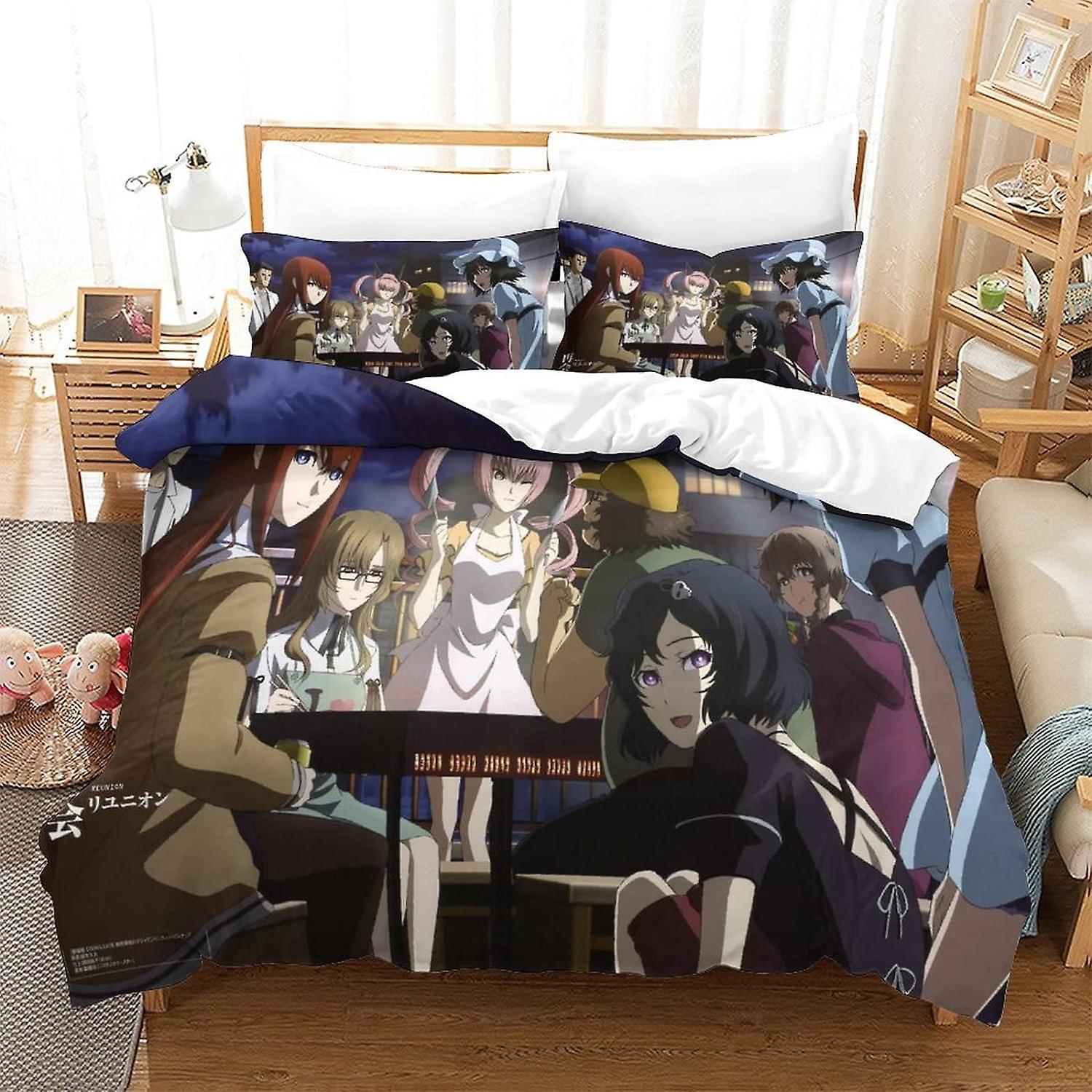 Komplet pościeli na kołdrę Skufle do druku 3D; Zestawy pościeli Gate Quilt Covers, Postacie z anime Drukuj pojedynczy podwójny zestaw poszewek na kołdrę z mikrofibry King Size z