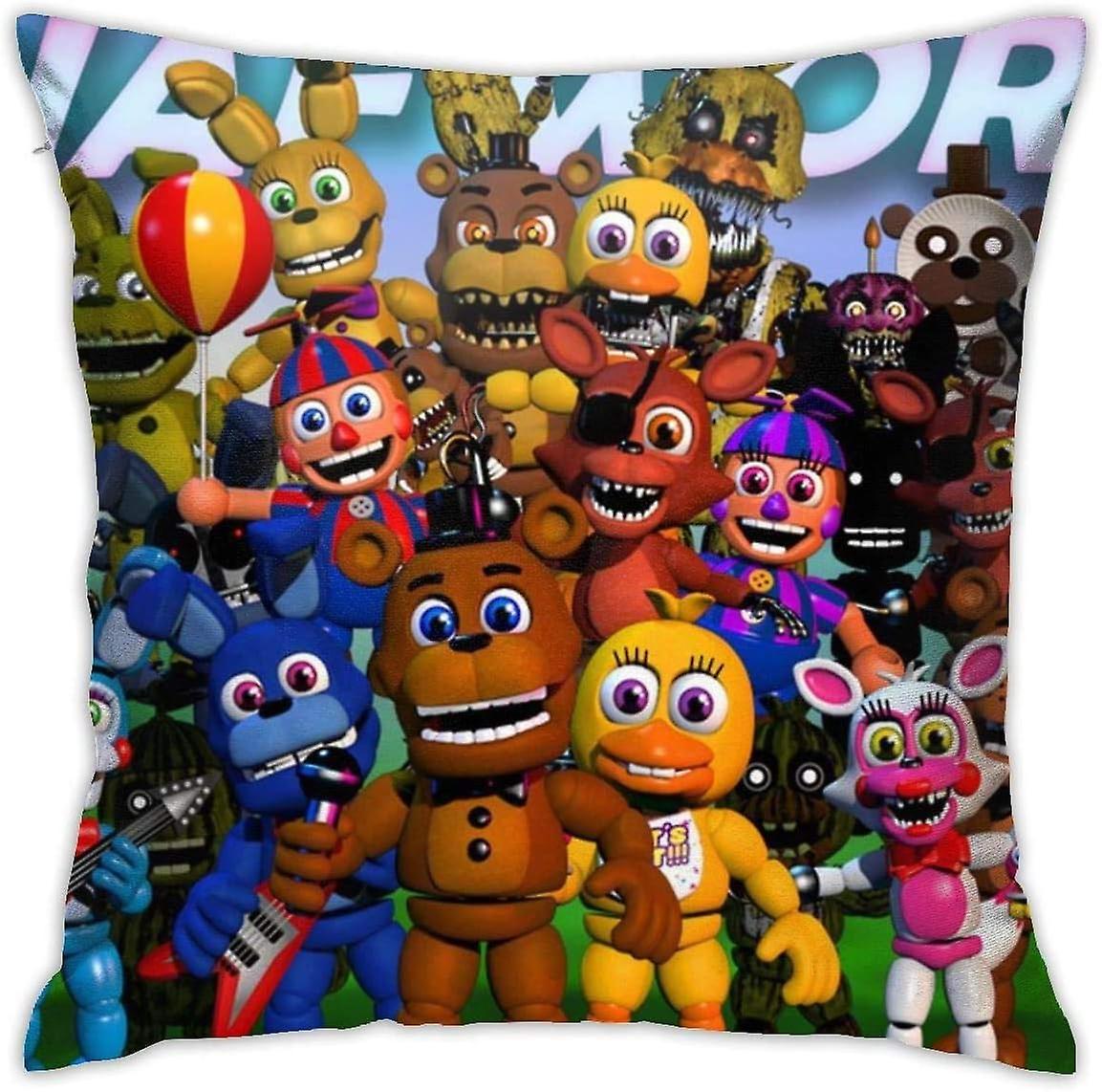 Five Nights at Freddy's Square Throw Pillow Case,Velvet Cushion Cover Soft With Hidden Zippe For Sofa Couch Living Room Home Decor. (18x18inch)