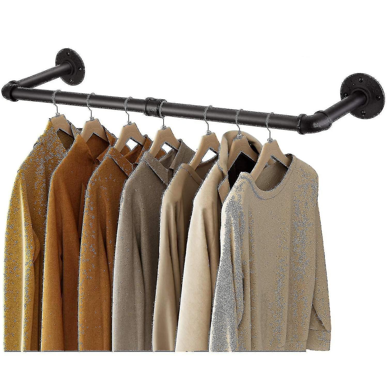 Clothes Rail Wall Mounted Industrial Pipe Clothes Rack