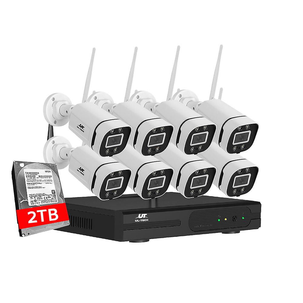 Ul Tech Wireless Cctv 3Mp Ip Security Camera System Home Outdoor Wifi 8Ch 2Tb Ip & Smart Security Camera Systems