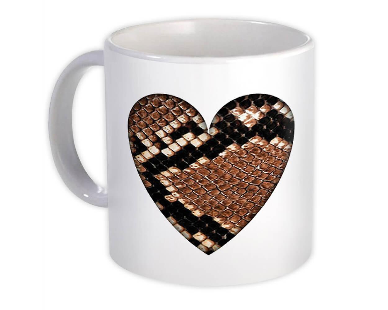 Caneca de Presente: Snake Animal Print Heart Pattern