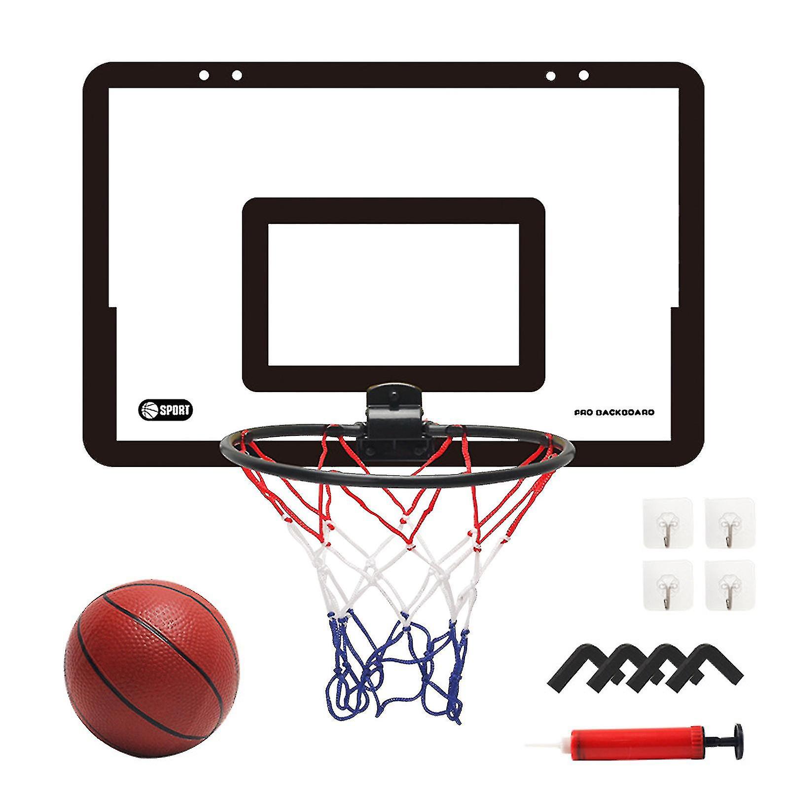 Transparent Hanging Door Basketball Board Punch-free Mini Basketball Backboard With 1 Basket Net 4 Hook 1 Basketball