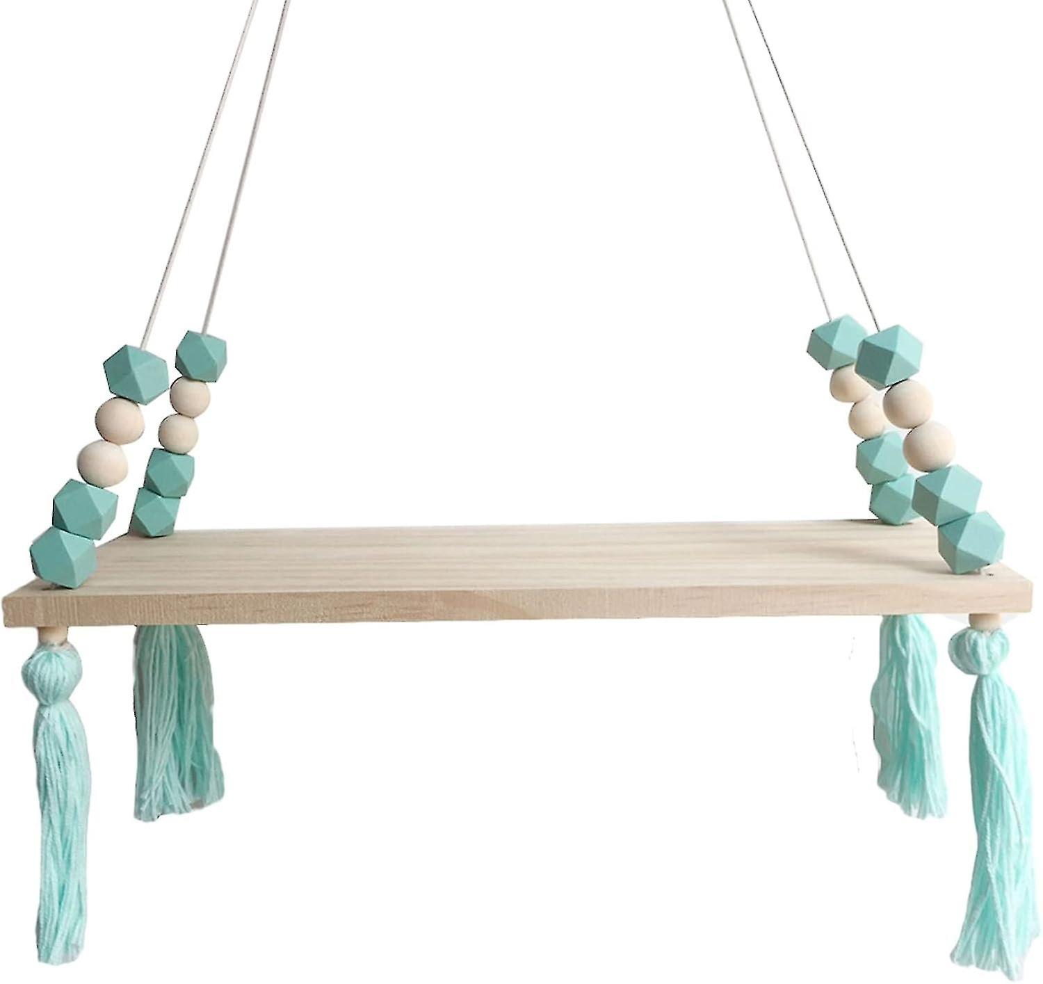 Wooden Hanging Board Storage Bracket, Multifunctional Simple Mint Green - Size 348