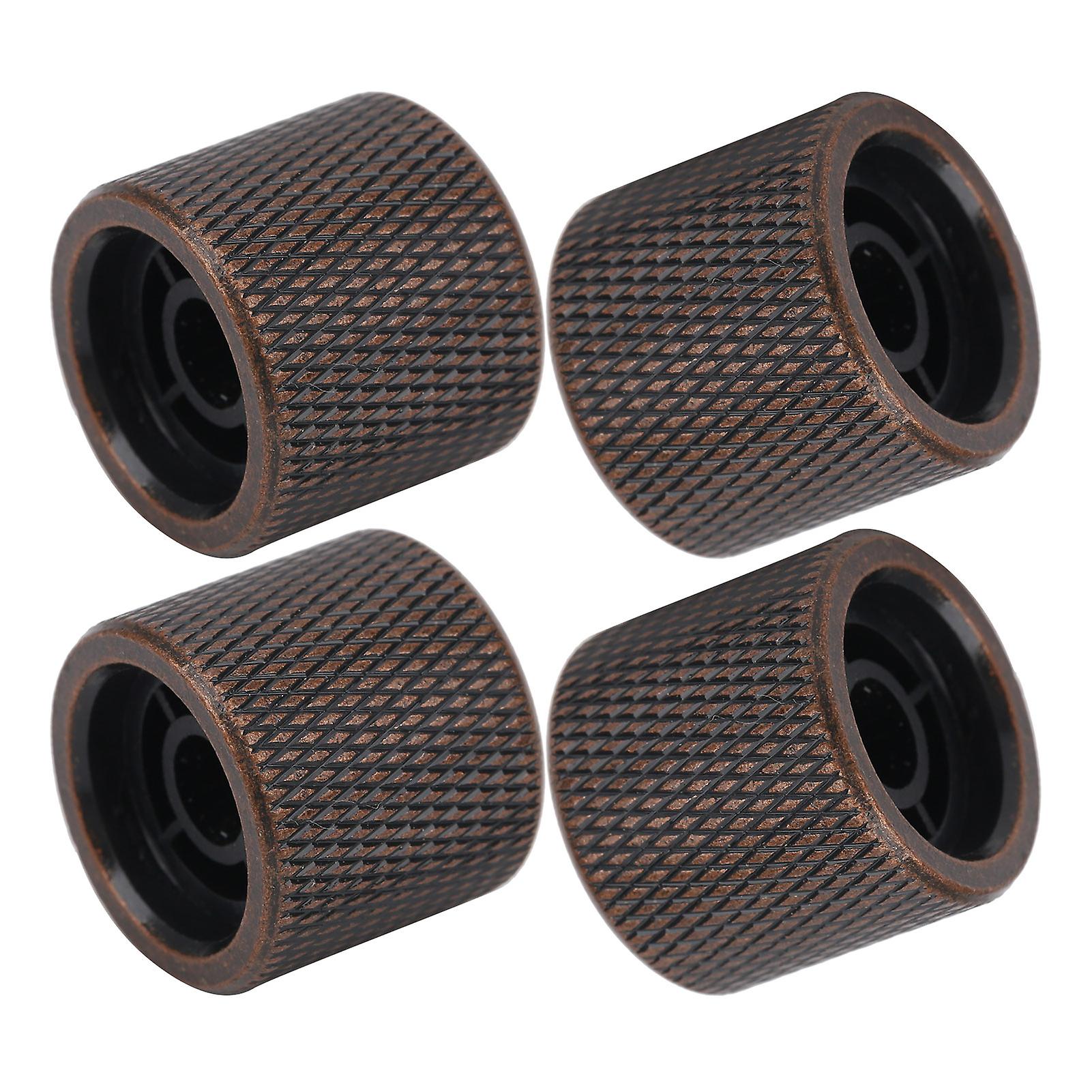 4 Pcs Electric Bass Knobs Dome Metal 20mm White Shell Bronze