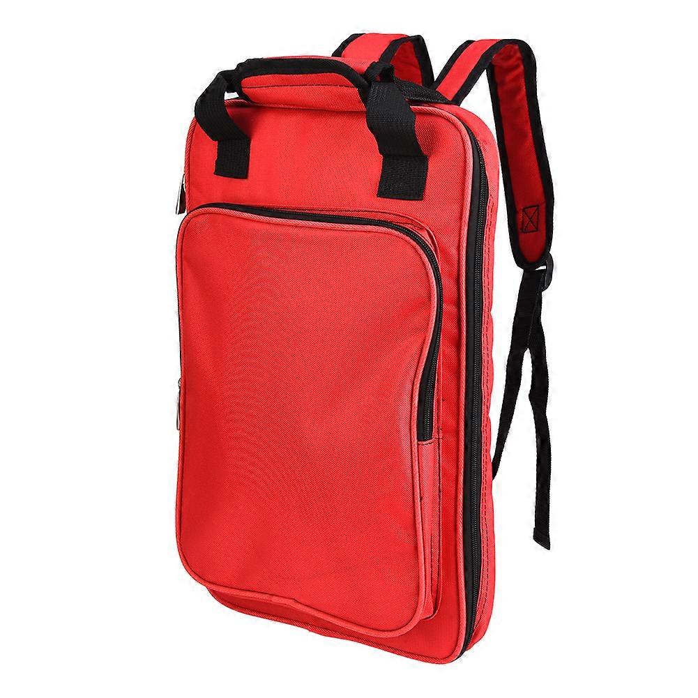 ドラムスティックバッグ厚みのあるオックスフォードクロスレッドダブルストラップストレージ