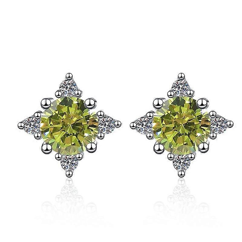 Earrings-Quadra Star Moissanite-Versatile Chic-925 Silver