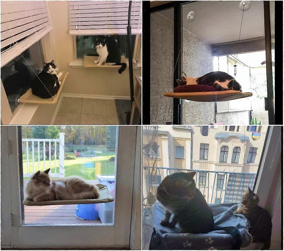 Cat Window Hammock + Cat Blanket,Suction Cup Pet Hanging Bed and Black Pet Blanket for Cat Perch